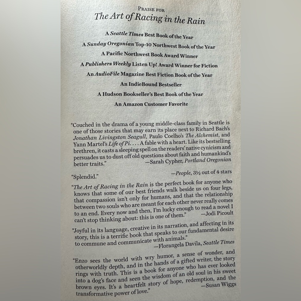 The Art of Racing in the Rain A Novel Garth Stein paperback NY Times best seller - Picture 7 of 10